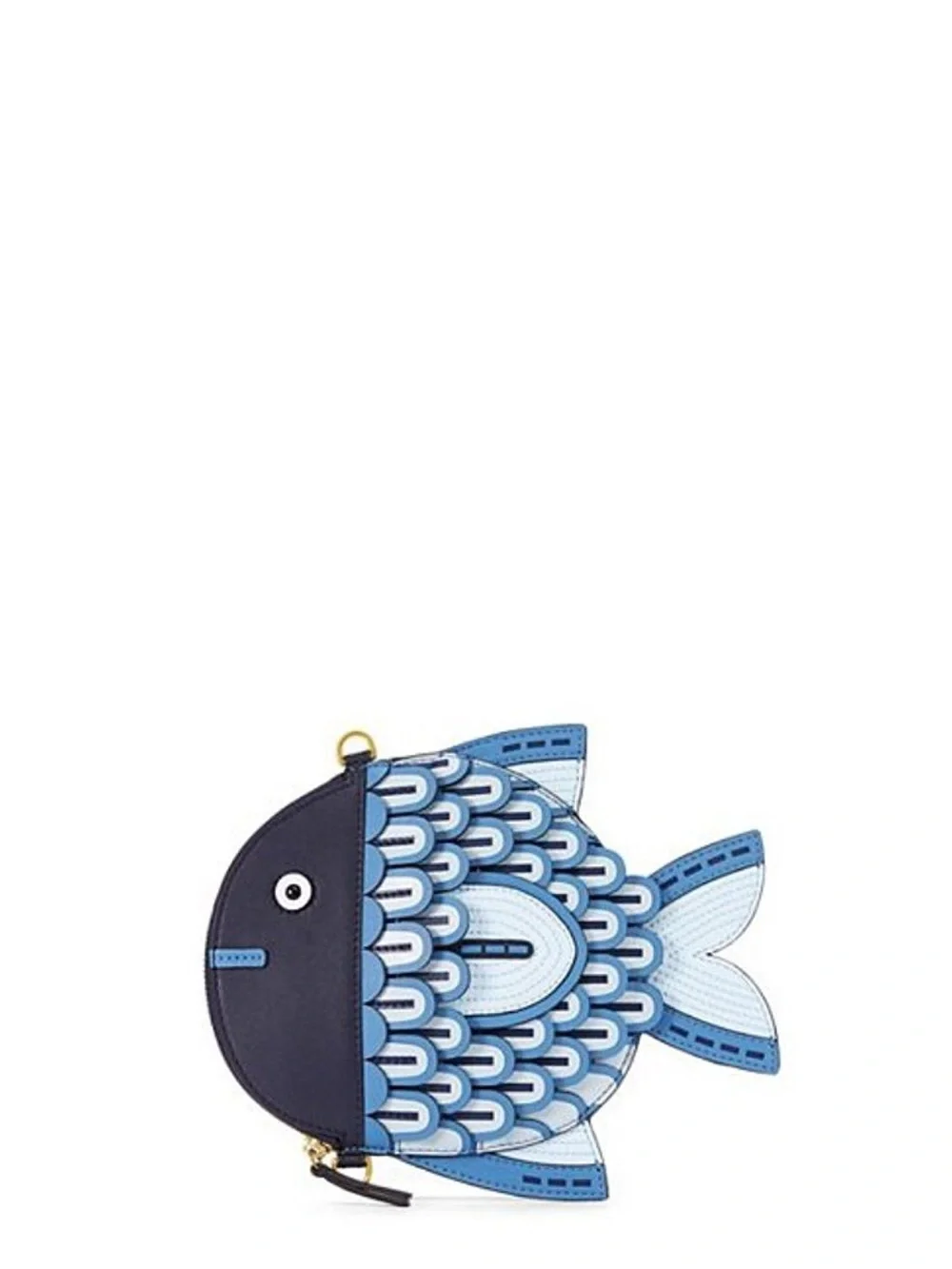 Tory Burch Blue Fish-Shaped Crossbody Bag with Tan Strap